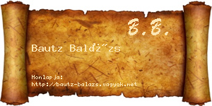 Bautz Balázs névjegykártya